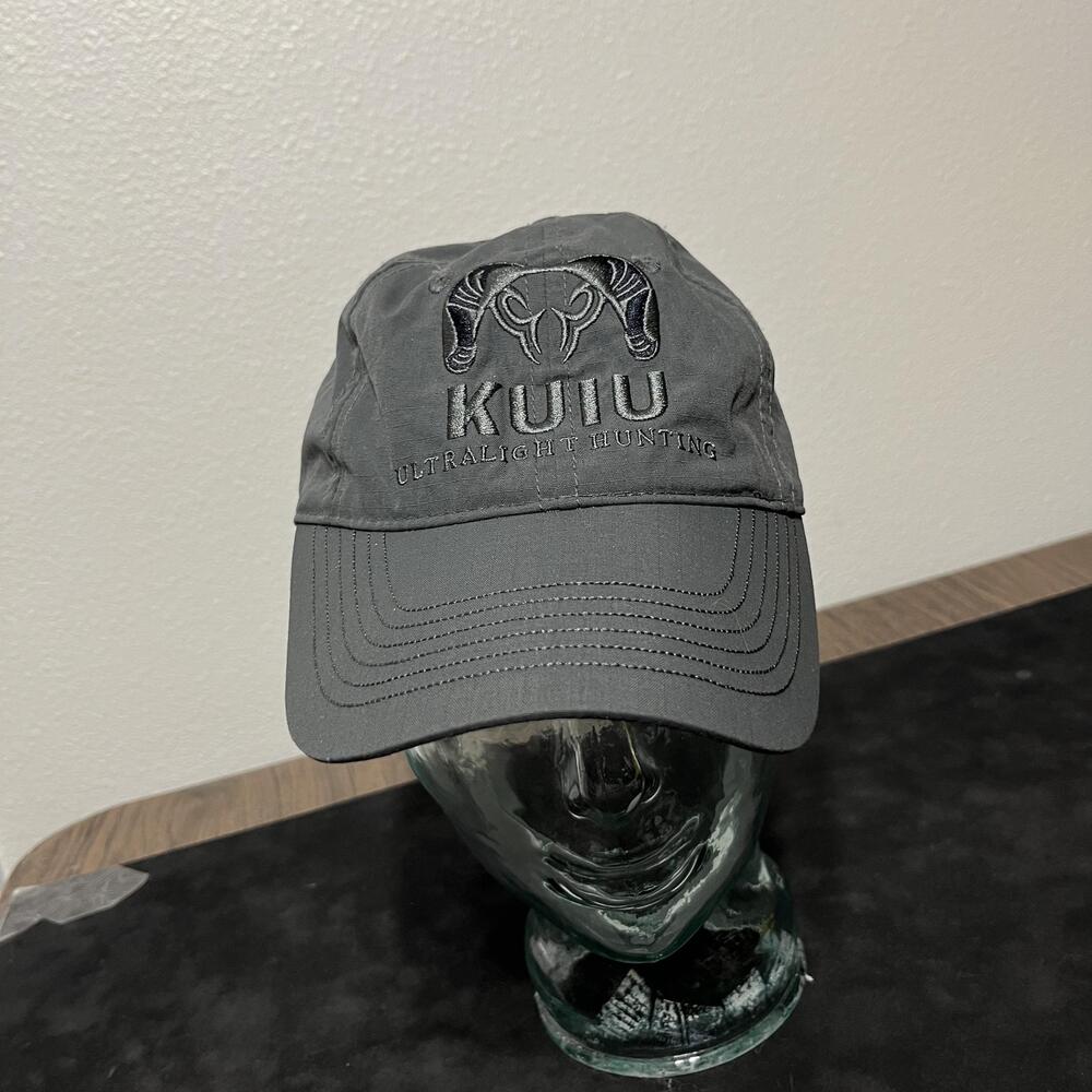 KUIU Hat Cap Strap Back Mens One Size Gray Ultralight Hunting Logo Embroidered
